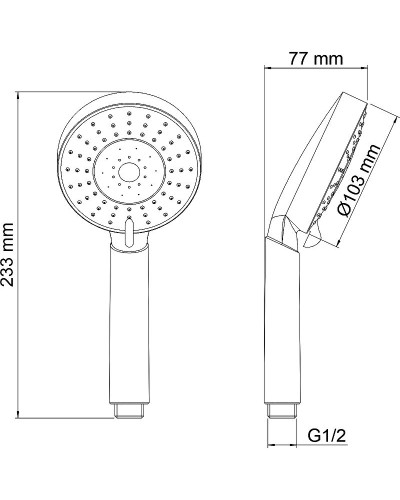 Ручной душ WasserKRAFT A032 Хром
