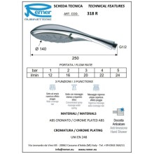 Душевая лейка 140 мм Remer 318R