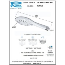 Душевая лейка 95 мм Remer 319W3