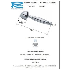 Душевая лейка 45 мм Remer 323U