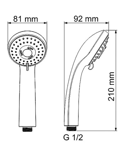 Ручной душ WasserKRAFT A051 Темная бронза