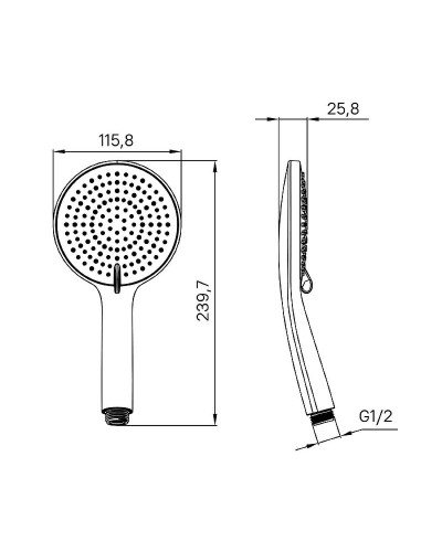 Ручной душ Iddis Optima Home OPH3F0Bi18 Черный матовый