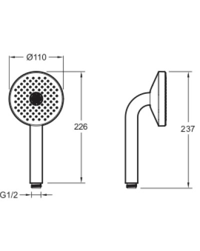 Ручной душ 110 мм Jacob Delafon Nouvelle Vague E27796-BLV