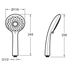 Ручной душ Jacob Delafon Awaken E72421RU-CP Хром