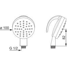 Душевая лейка 100 мм Oras Medipro Flex 242055