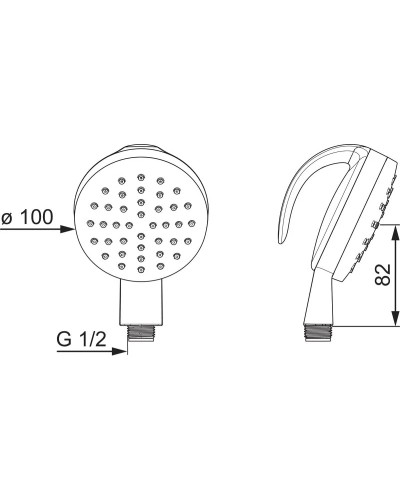Душевая лейка 100 мм Oras Medipro Flex 242055
