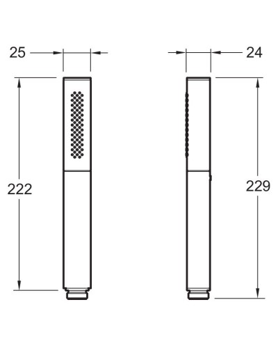 Ручной душ Jacob Delafon Shift Square E14788-CP Хром Черный