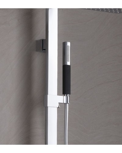 Ручной душ Jacob Delafon Shift Square E14788-CP Хром Черный