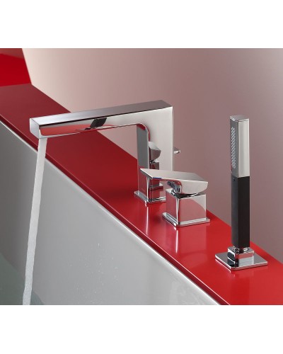 Ручной душ Jacob Delafon Shift Square E14788-CP Хром Черный