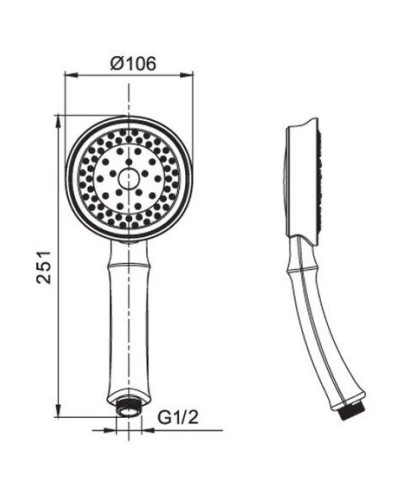 Ручной душ 106 мм Caprigo 99-506-vot