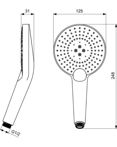Ручной душ Ideal Standard Ideal Rain Evo Jet Round XL3 B1759AA Хром