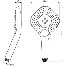 Ручной душ Ideal Standard Ideal Rain Evo Jet Diamond XL3 B1760AA Хром