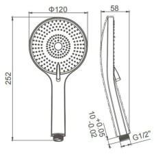 Ручной душ 120 мм Caprigo Don 98-501-CRM