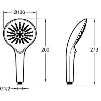 Ручной душ Jacob Delafon Noe Switch E22269-CP Белый Хром