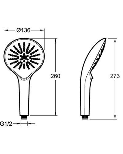 Ручной душ Jacob Delafon Noe Switch E22269-CP Белый Хром