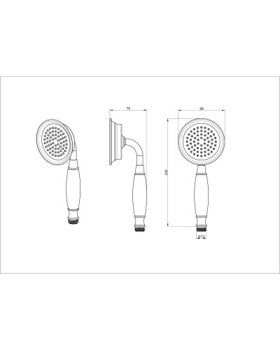Лейка для душа WONZON & WOGHAND, Черный матовый (WW-88SC07-MB)