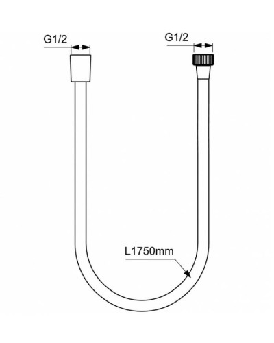 Душевой шланг Ideal Standard Ideal Rain A4109XG Черный шелк