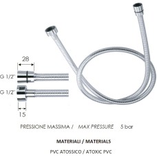 Душевой шланг Remer 332CNBC150 Хром