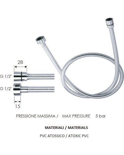 Душевой шланг Remer 332CNBC150 Хром