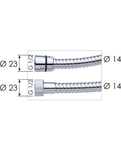 Душевой шланг Remer 332CN150 Хром Белый глянец