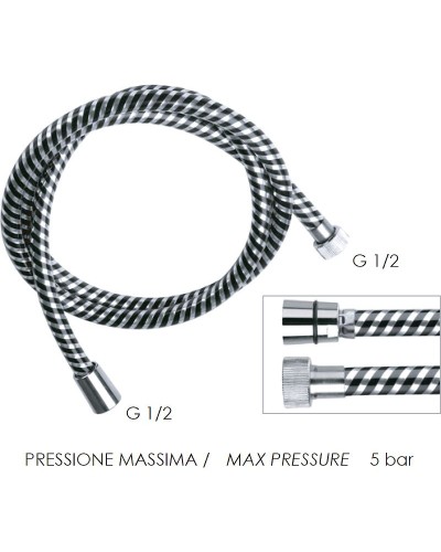 Душевой шланг Remer 332CNNC150 Хром Черный глянец