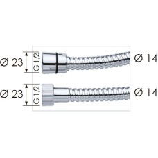 Душевой шланг Remer 333CN120 Хром
