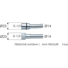 Душевой шланг Remer 333CNES150 Хром