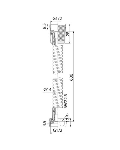 Шланг для душа Iddis A50211 0.6 Хром
