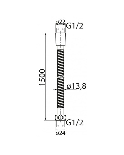 Душевой шланг Cezares Czr CZR-U-FMDC-150-03/24 Золото 24 карат