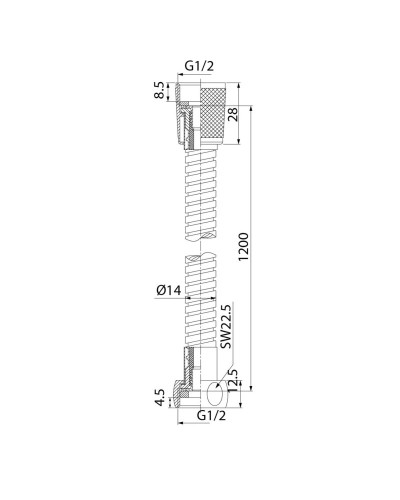 Душевой шланг 120 см IDDIS Optima Home A50211 1.2