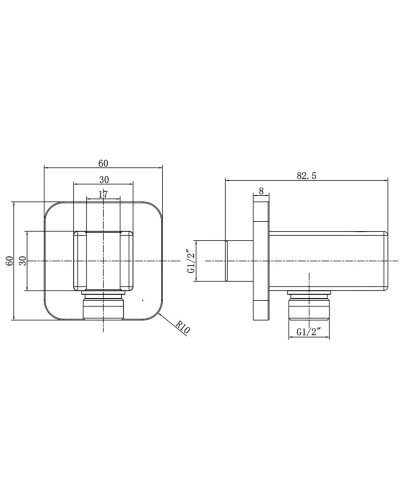 Подключение для душевого шланга с держателем Vincea VSC-32MB черный матовый