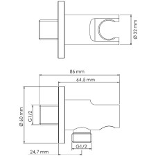 Шланговое подключение WasserKRAFT A099 Хром матовый