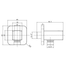Подключение для душевого шланга с держателем Vincea VSC-32GM вороненая сталь