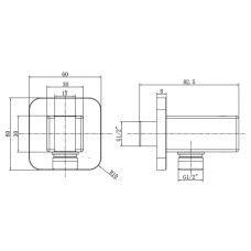 Подключение для душевого шланга с держателем Vincea VSC-32GM вороненая сталь