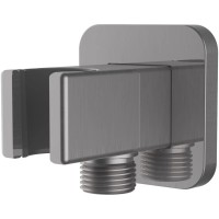 Подключение для душевого шланга с держателем Vincea VSC-32GM вороненая сталь