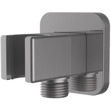 Подключение для душевого шланга с держателем Vincea VSC-32GM вороненая сталь