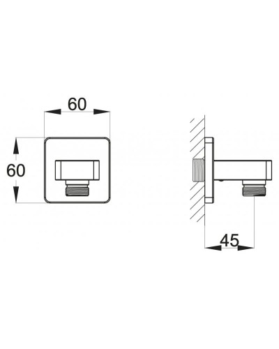 Подключение для душевого шланга BelBagno Carin CAR-PG-CRM