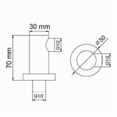 Шланговое подключение WasserKRAFT A102 Хром матовый