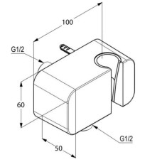 Вывод для шланга с держателем душевой лейки Kludi A-QA 655600500