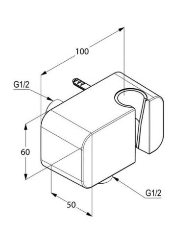 Вывод для шланга с держателем душевой лейки Kludi A-QA 655600500