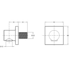 Подключение для душевого шланга Jacob Delafon Modulo E8467-CP