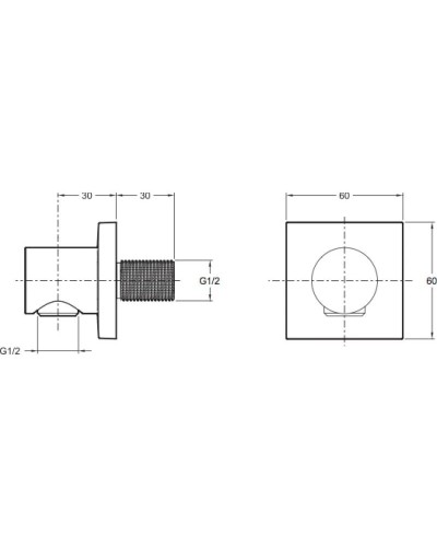Подключение для душевого шланга Jacob Delafon Modulo E8467-CP