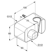 Подключение для душевого шланга с держателем Kludi A-QA 6556105-00