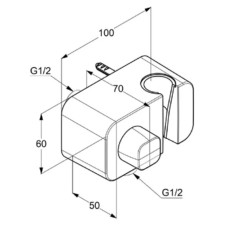 Подключение для душевого шланга с держателем Kludi A-QA 6556105-00