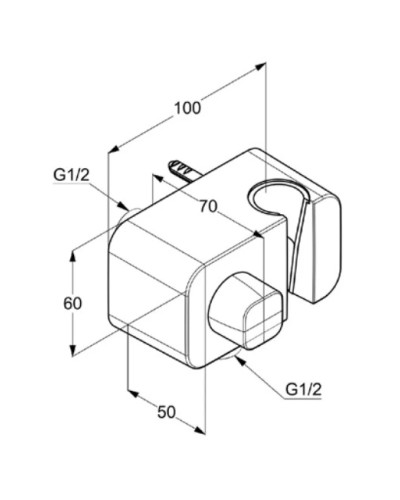 Подключение для душевого шланга с держателем Kludi A-QA 6556105-00