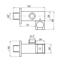 Подключение для душевого шланга с держателем Noken Cota N158490001