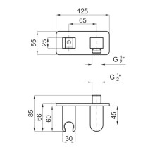 Подключение для душевого шланга с держателем Noken Lounge N199999985