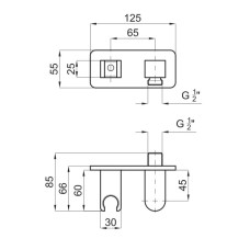 Подключение для душевого шланга с держателем Noken Lounge N199999985