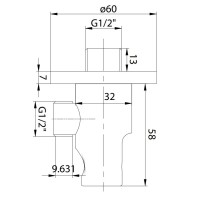 Подключение для душевого шланга с держателем Noken Minimal N198490001