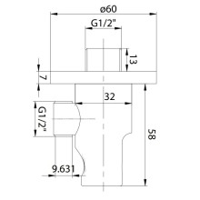 Подключение для душевого шланга с держателем Noken Minimal N198490001